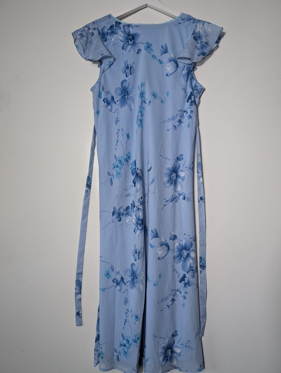 Bia Clothing Floral Midi Dress Blue Flutter Sleeve - Image 6