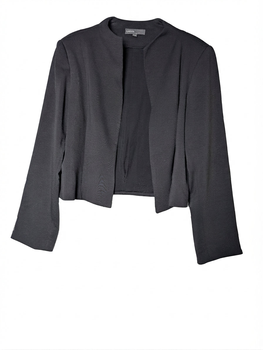 SARISSA Women's Open Front Cropped Blazer Black XXL - Image 1