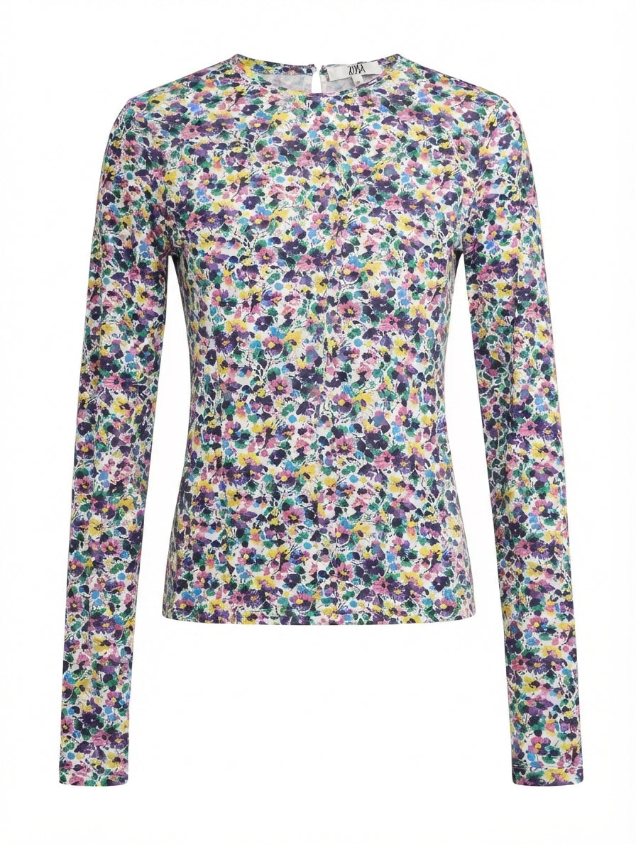 Nina Ricci Floral Long Sleeve Top Multicolour Size 36 FR - Image 1