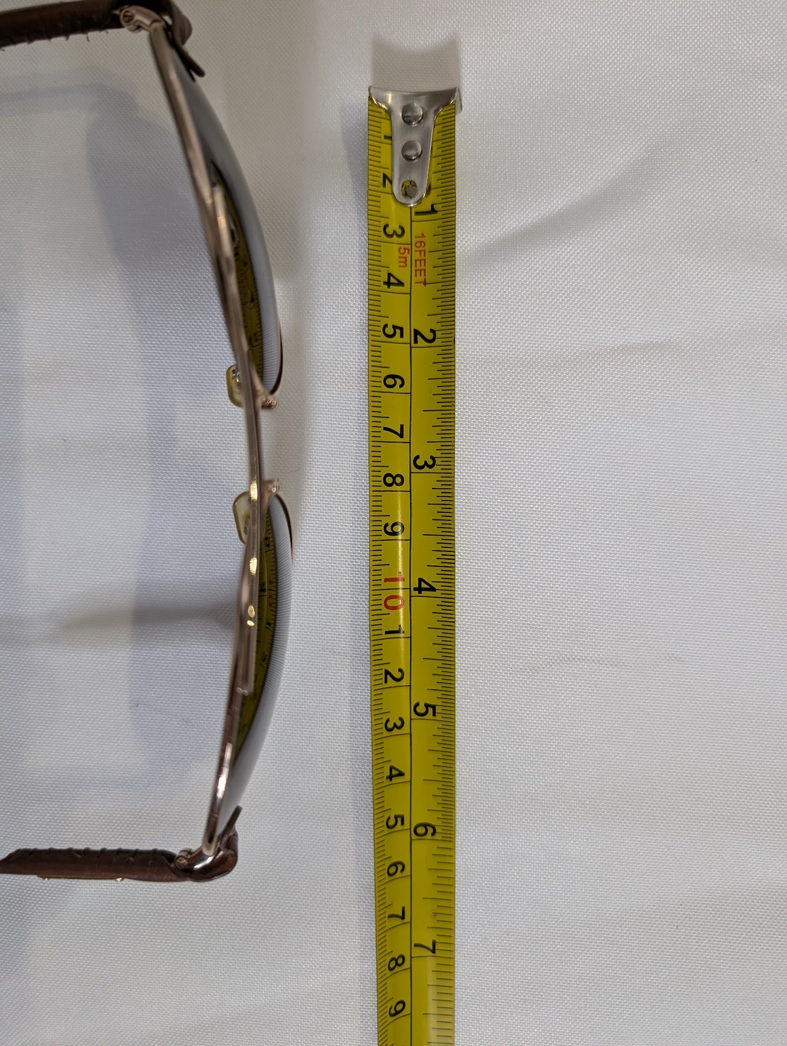 Chloé Aviator Sunglasses Brown Leather Trim - Image 5