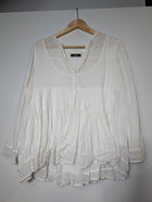 By Malene Birger Gauze Tunic Blouse White Pleated Detail - Image 6