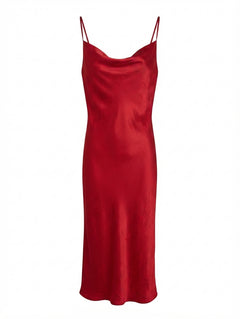 Whyte Valentyne Satin Cowl Neck Midi Slip Dress Red Size 6 - Image 1