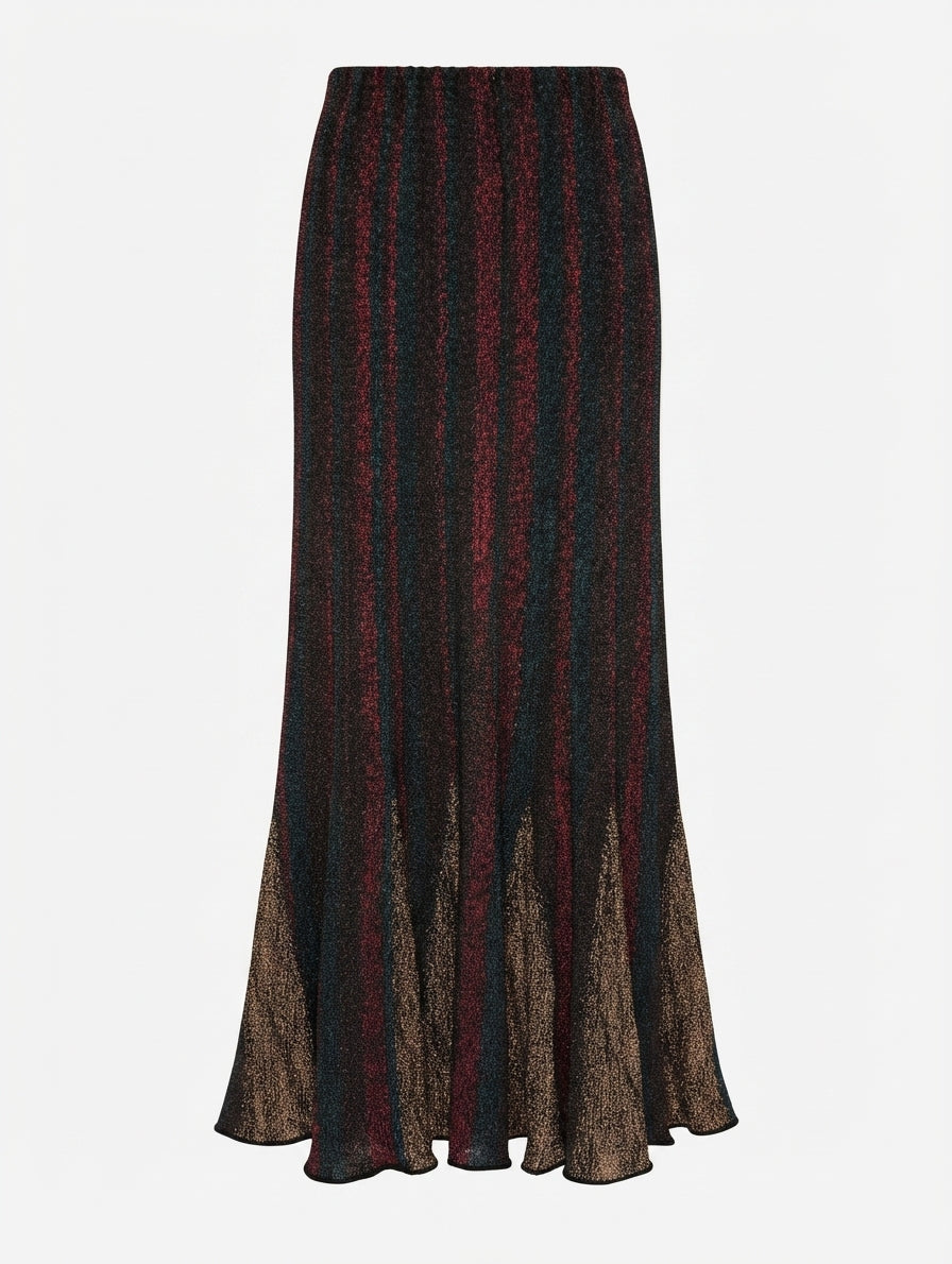 Vivian Chan Shaw Striped Knit Maxi Skirt Multicolour