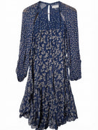 Isabel Marant Étoile Floral Viscose Mini Dress Blue Size 38 - Image 1