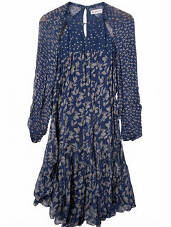 Isabel Marant Étoile Floral Viscose Mini Dress Blue Size 38 - Image 1