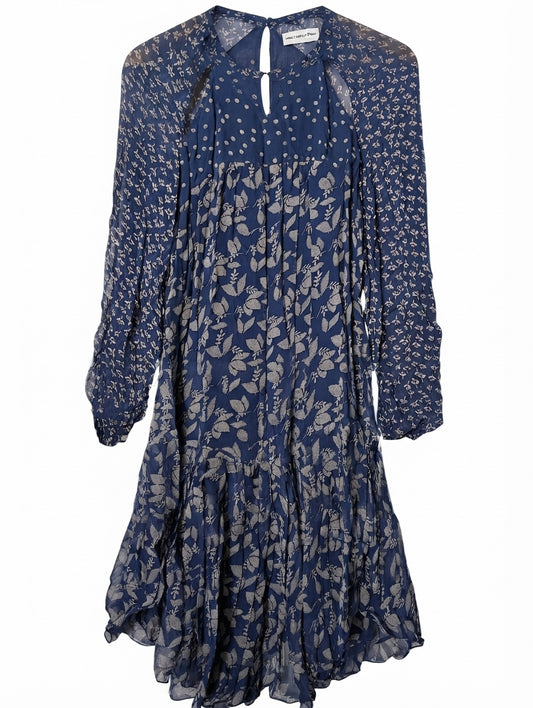 Isabel Marant Étoile Floral Viscose Mini Dress Blue Size 38 - Image 1