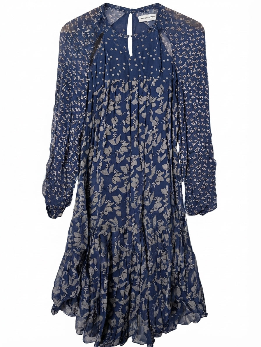 Isabel Marant Étoile Floral Viscose Mini Dress Blue Size 38 - Image 1