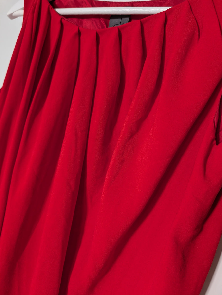 Calvin Klein Sleeveless Draped Sheath Dress Red Size 2 - Image 2