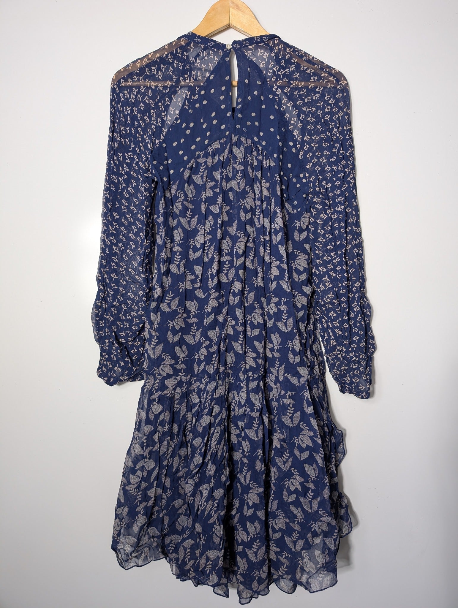 Isabel Marant Étoile Floral Viscose Mini Dress Blue Size 38 - Image 4