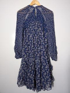 Isabel Marant Étoile Floral Viscose Mini Dress Blue Size 38 - Image 4