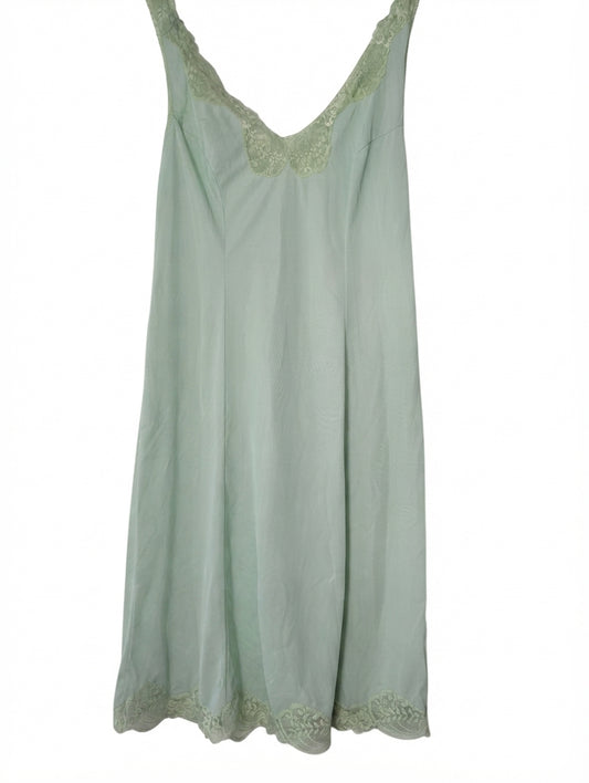 Palmers Vintage Slip Dress Mint Green Lace Trim Size 2 - Image 1