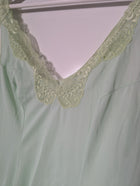 Palmers Vintage Slip Dress Mint Green Lace Trim Size 2 - Image 3