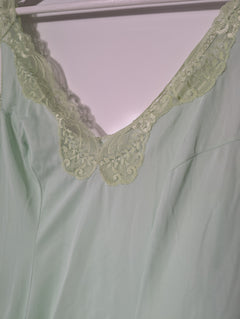Palmers Vintage Slip Dress Mint Green Lace Trim Size 2 - Image 3
