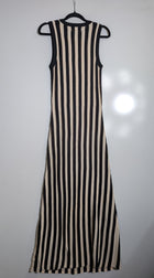 Runway Scout Striped Knit Midi Dress Black & Cream Size 8 - Image 3