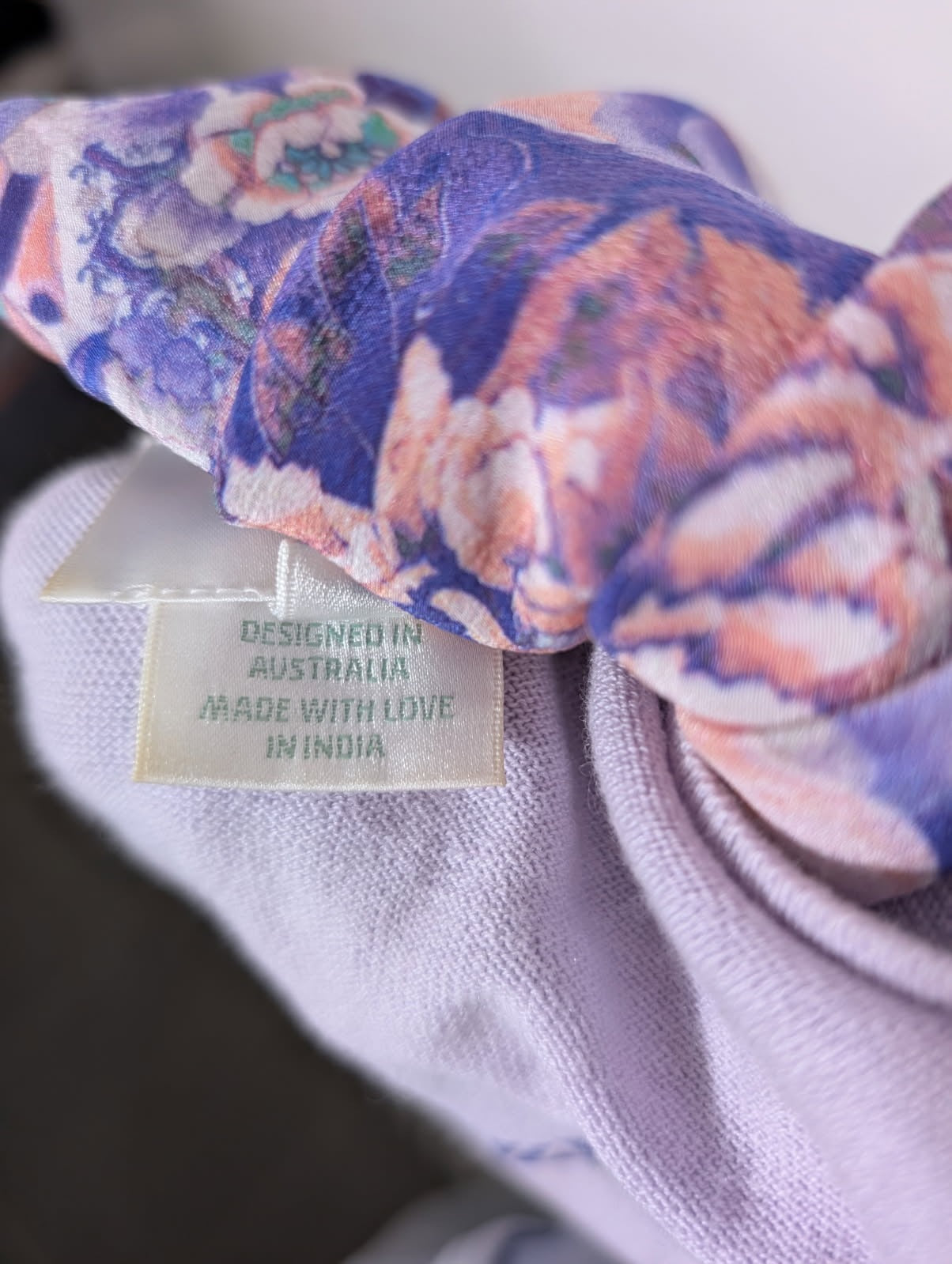 Camilla Australia Lavender Knit & Silk Floral Embellished Tunic - OS - Image 10