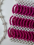 Shrimps Antonia Beaded Bag Pink and White Pearl Effect - Image 7