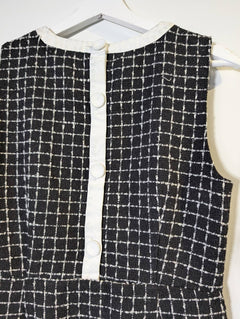 Portmans Sleeveless Tweed Check Dress Black and White Size 10 - Image 8