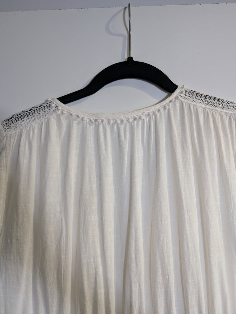 Marie Louise de Monterey Tiered Midi Dress White Size 8 - Image 3