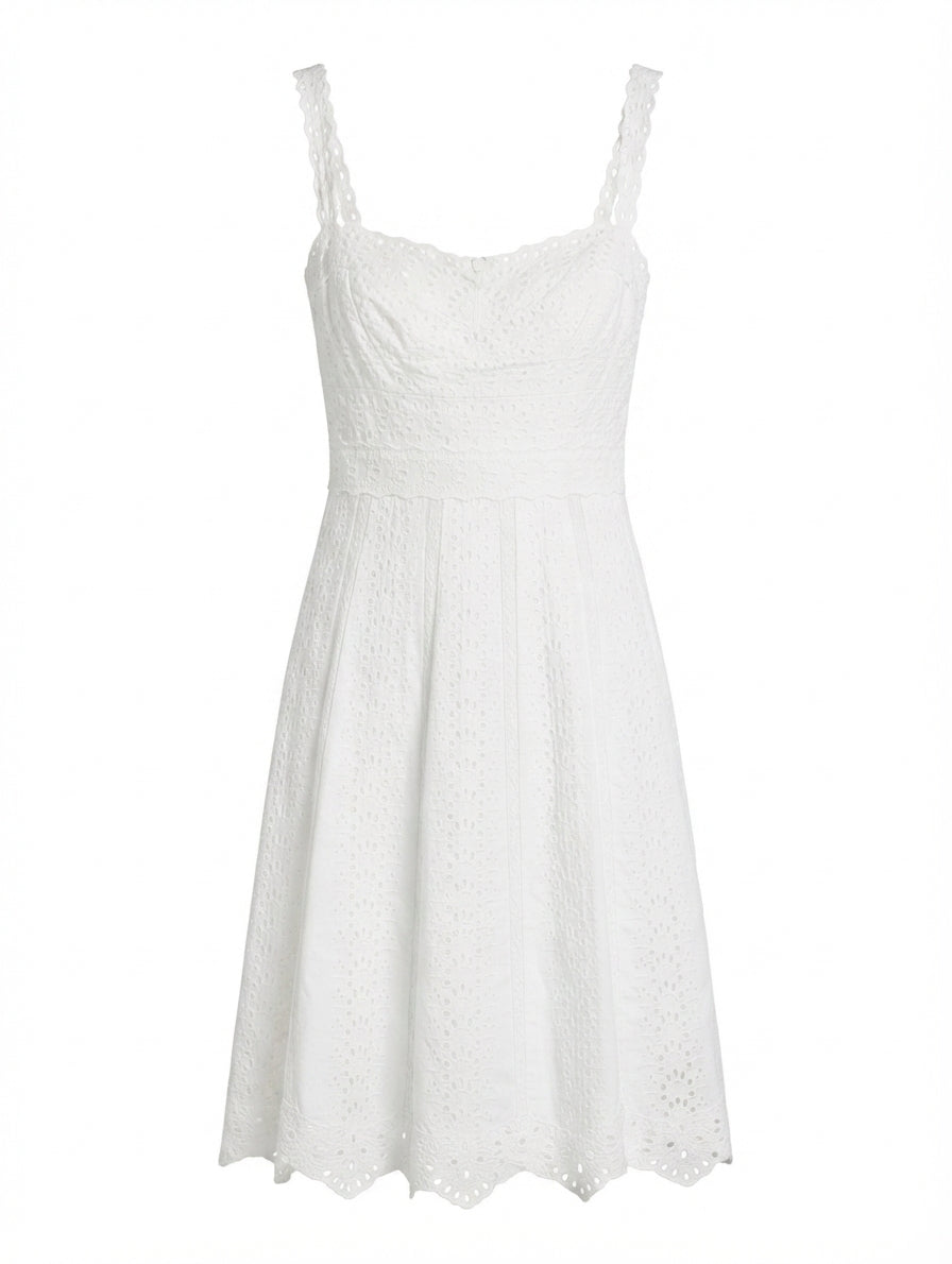 Collette Dinnigan White Eyelet Lace Sundress - Image 1
