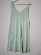 Palmers Vintage Slip Dress Mint Green Lace Trim Size 2 - Image 4