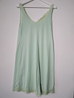 Palmers Vintage Slip Dress Mint Green Lace Trim Size 2 - Image 4