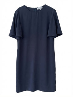 Veronika Maine Flutter Sleeve Shift Dress Navy Blue Size 16 - Image 1