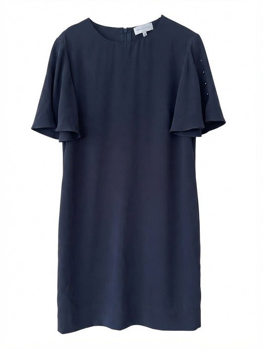 Veronika Maine Flutter Sleeve Shift Dress Navy Blue Size 16 - Image 1