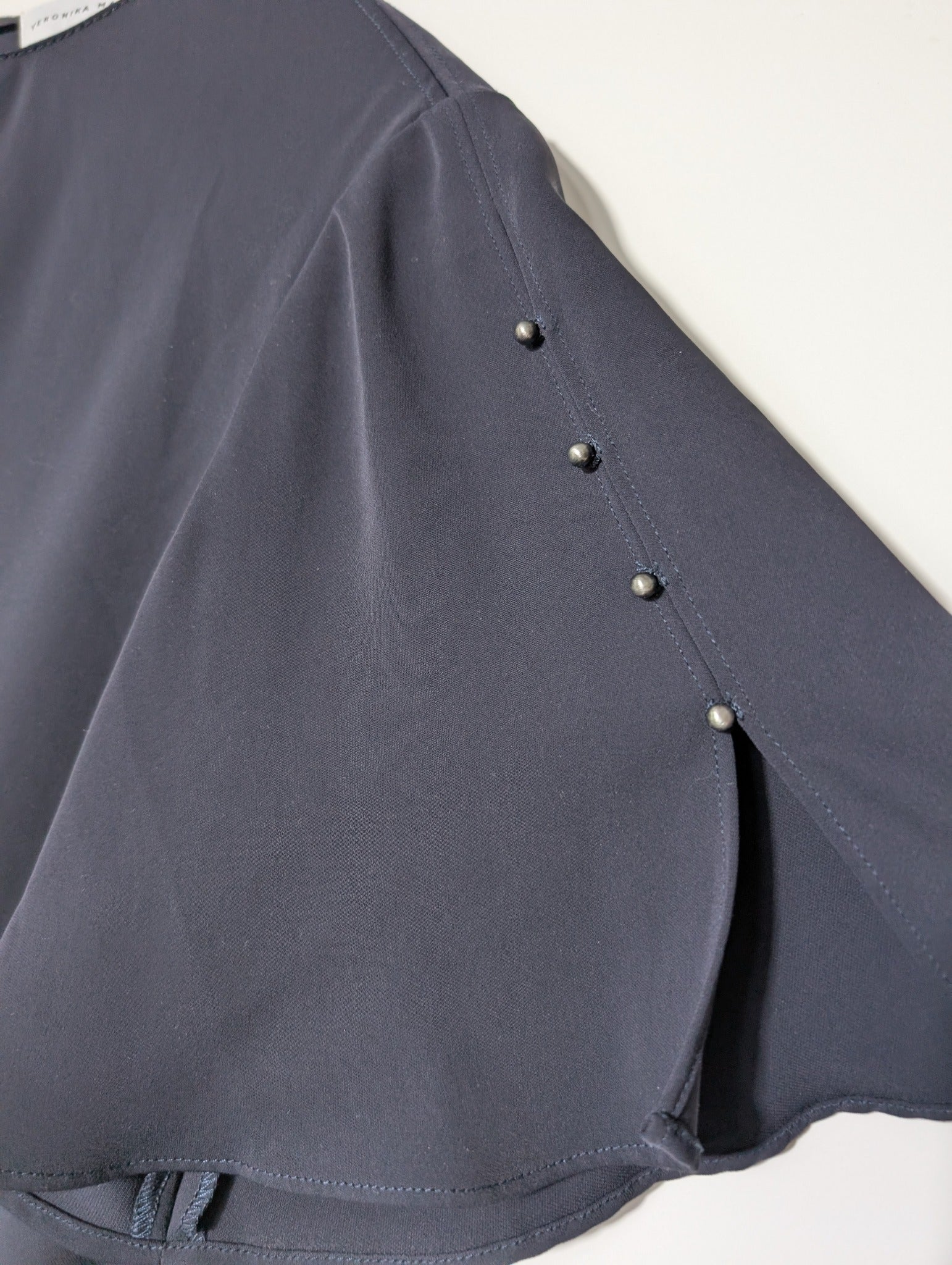 Veronika Maine Flutter Sleeve Shift Dress Navy Blue Size 16 - Image 2