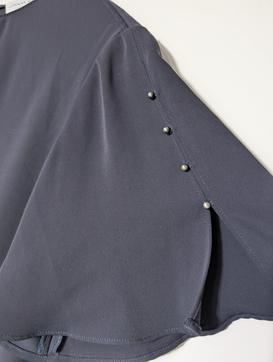 Veronika Maine Flutter Sleeve Shift Dress Navy Blue Size 16 - Image 2