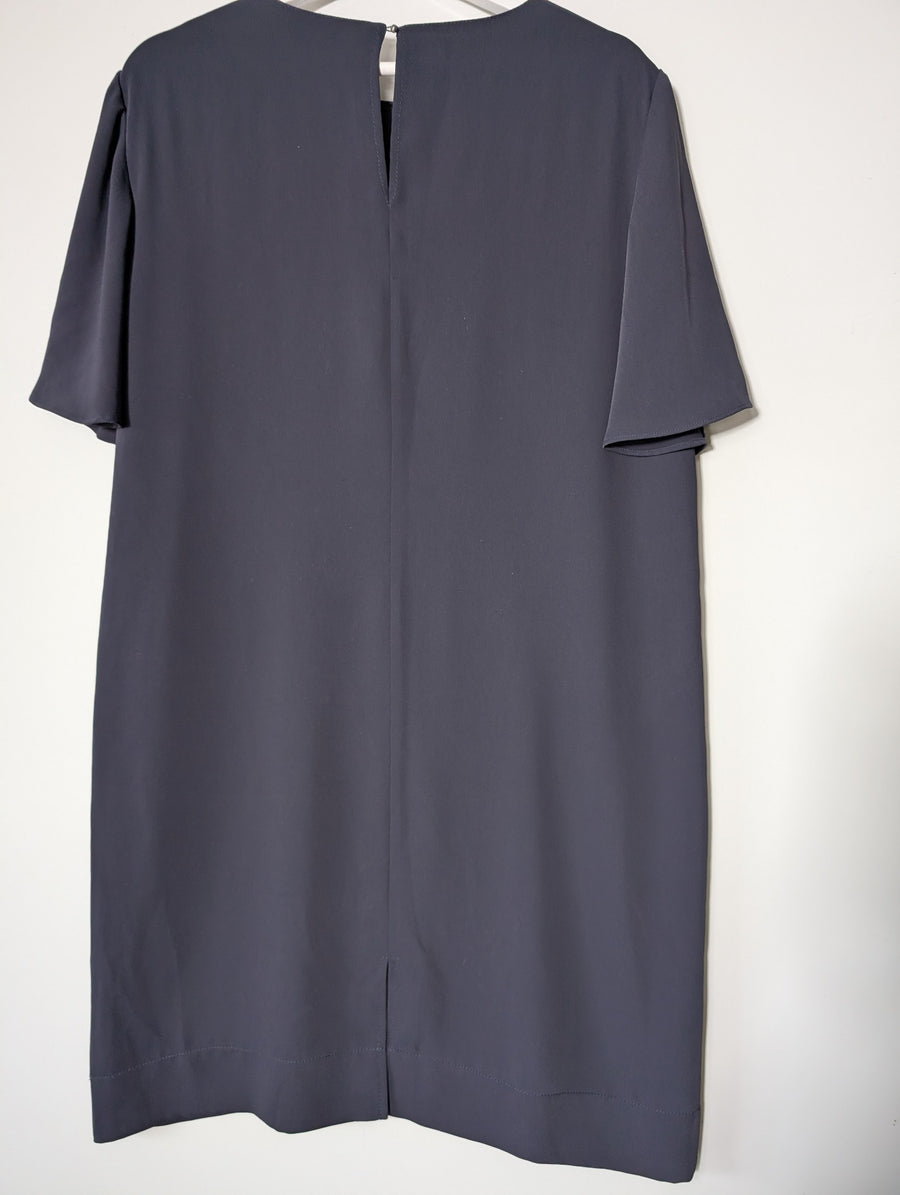 Veronika Maine Flutter Sleeve Shift Dress Navy Blue Size 16 - Image 4