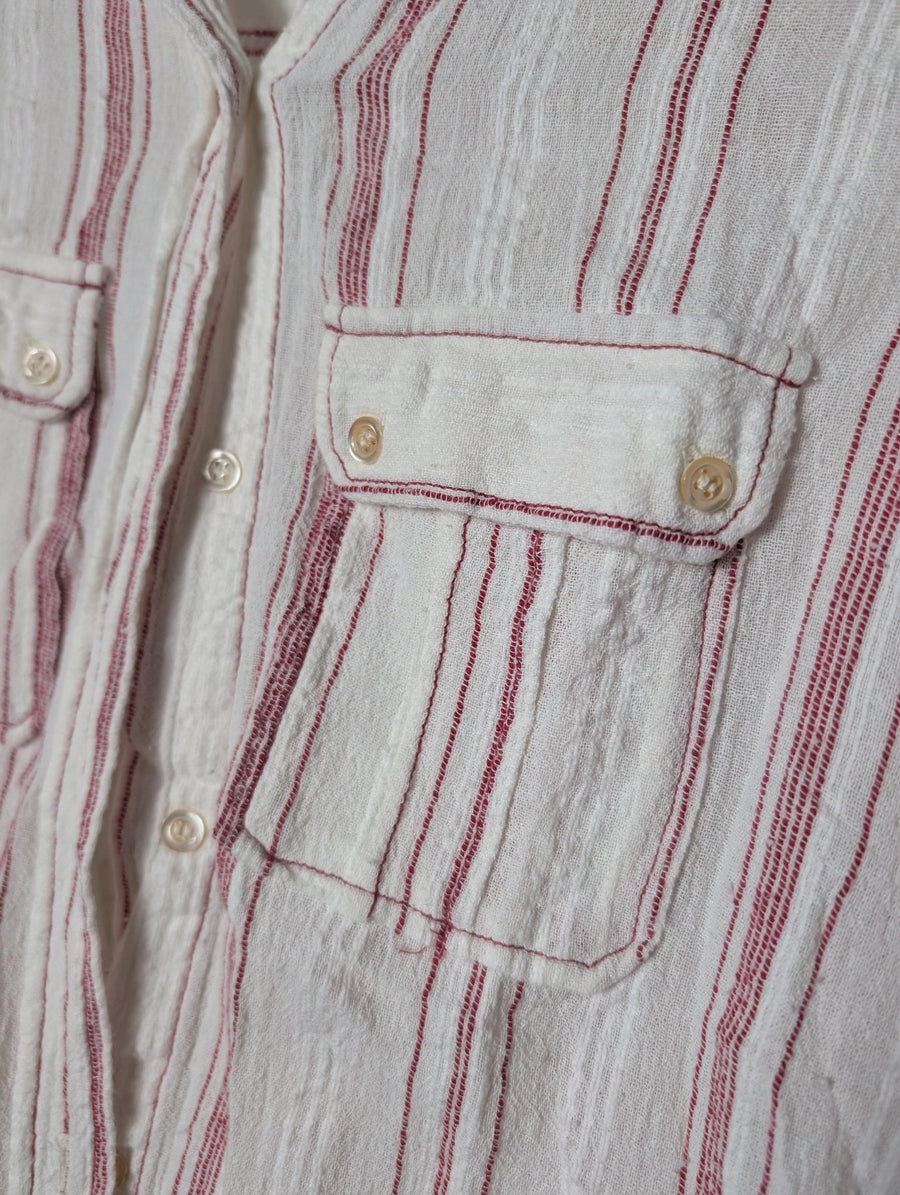 Isabel Marant Étoile Striped Button-Down Shirt White and Red Size 40 - Image 2