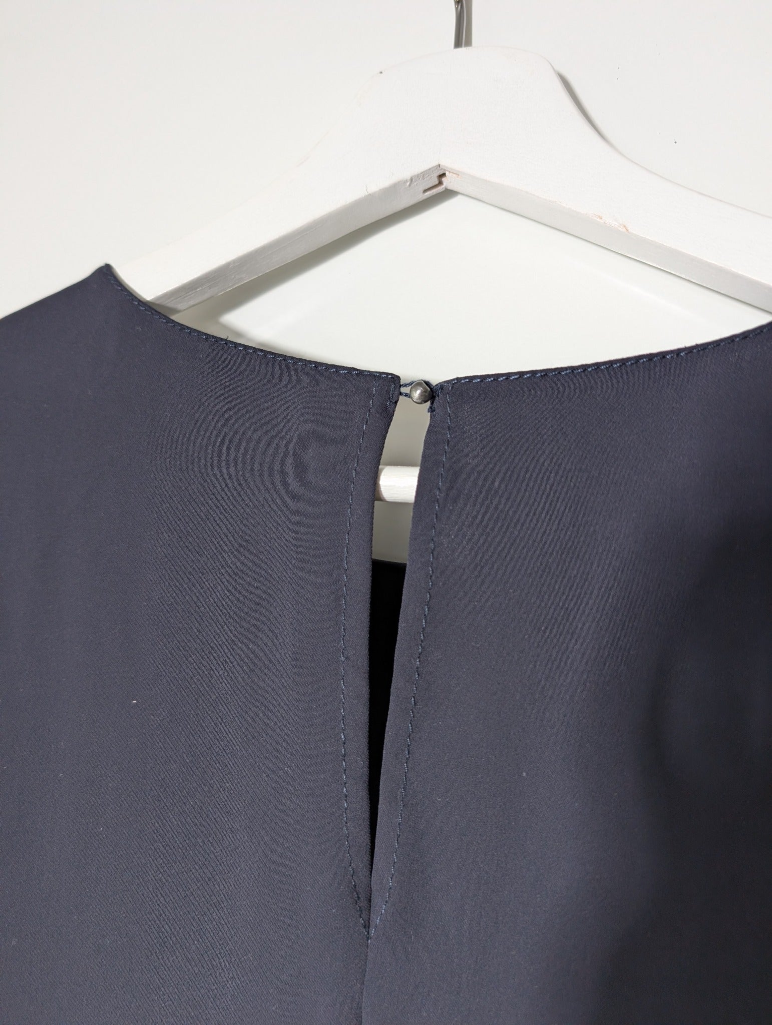 Veronika Maine Flutter Sleeve Shift Dress Navy Blue Size 16 - Image 6