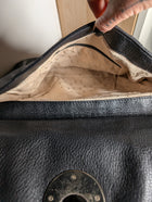 Oroton Leather Satchel Black Gold Hardware - Image 4