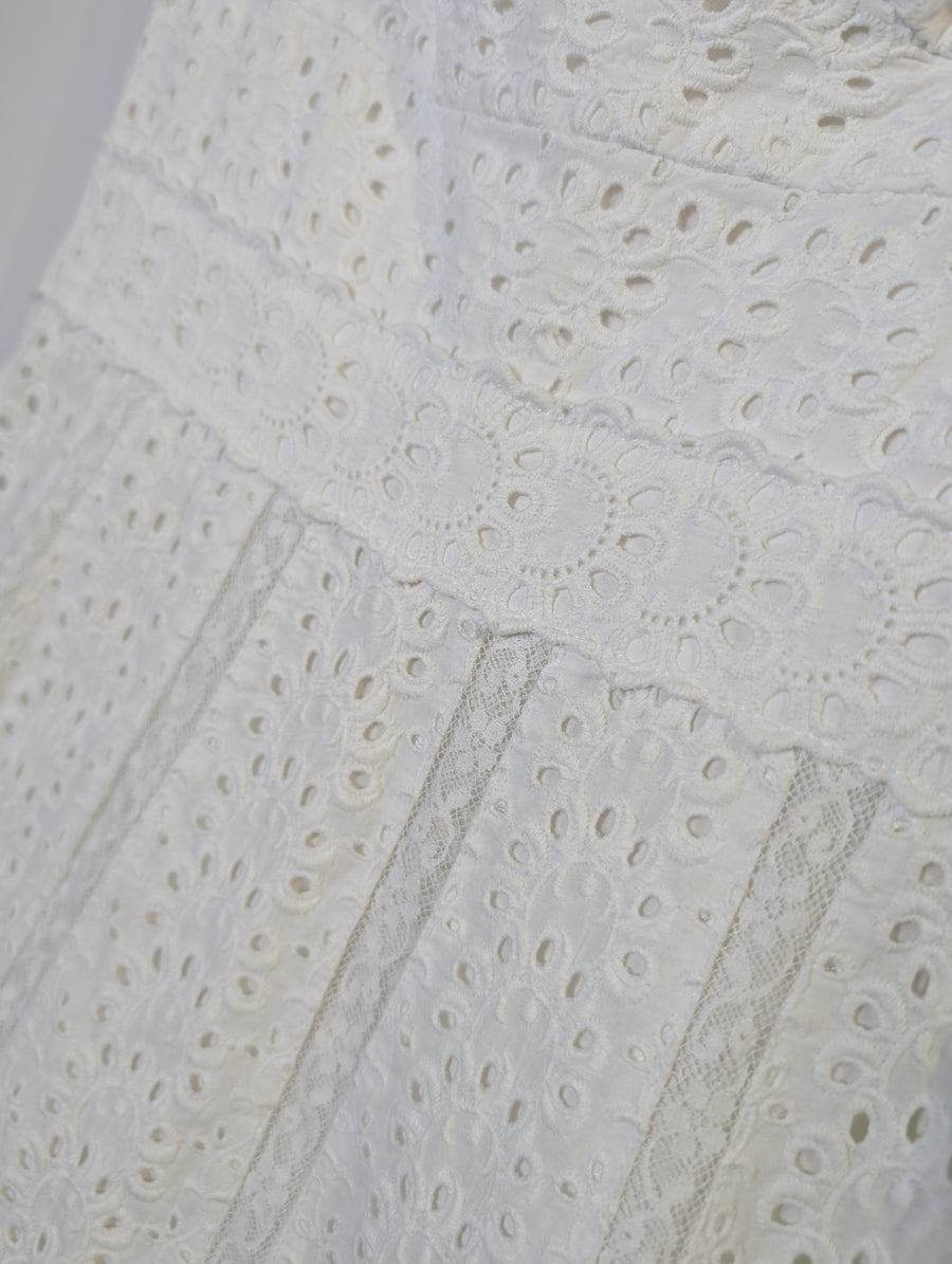 Collette Dinnigan White Eyelet Lace Sundress - Image 2