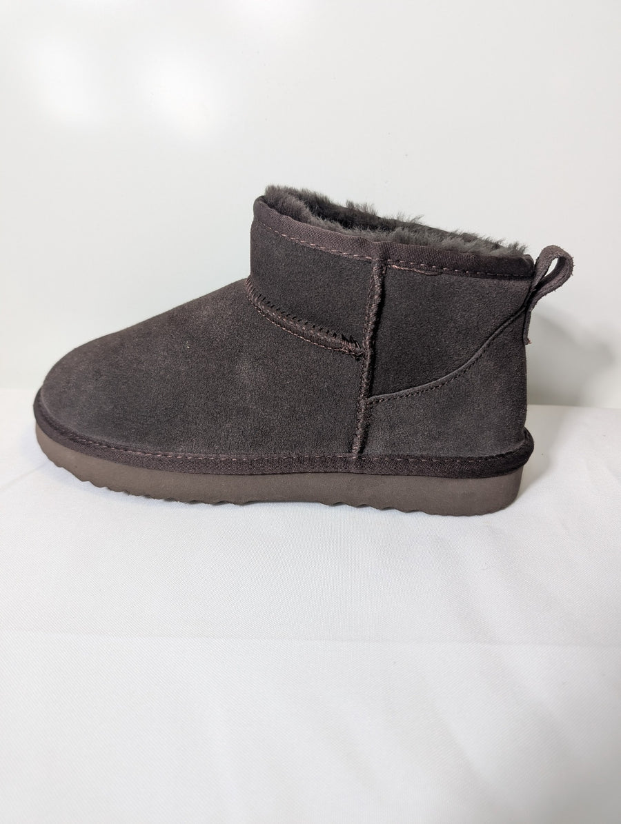 Hush Ankle Boots Grey Suede-Effect Faux Fur Lined - Image 2