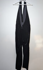 Bianca Spender Velvet Halter Neck Jumpsuit Black Size 14 - Image 6