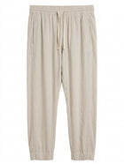 Witchery Linen Blend Drawstring Jogger Pants Beige Women's Size 12 - Image 1