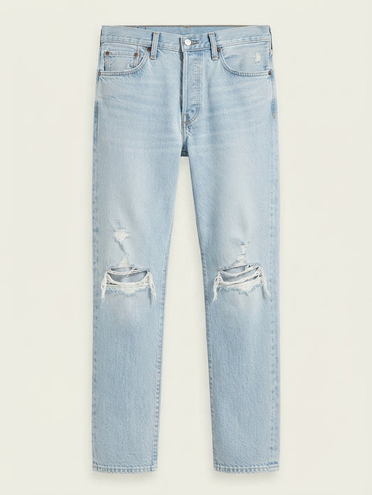 Levi's 501 Original Fit Distressed Light Wash Jeans Size S - Image 1