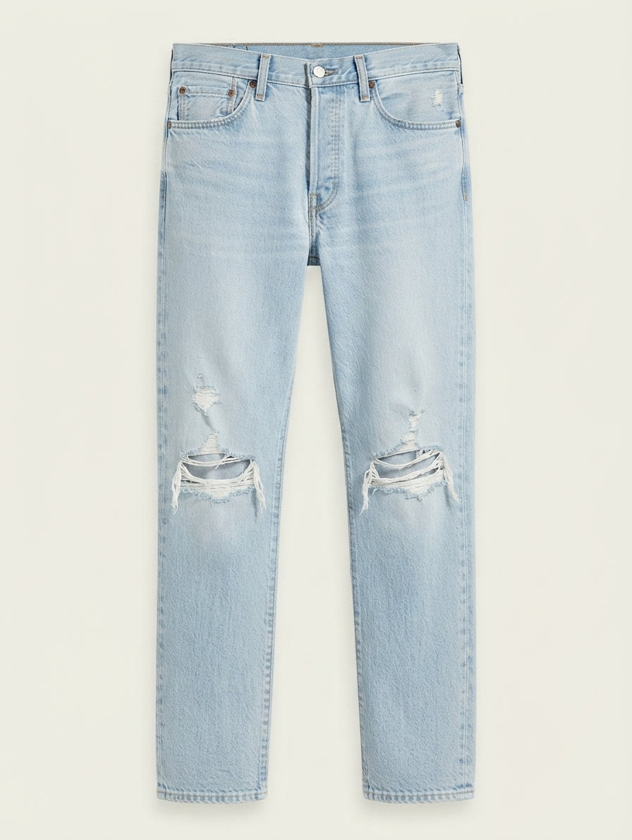 Levi's 501 Original Fit Distressed Light Wash Jeans Size S - Image 1