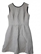 Cue Sleeveless Textured Fit and Flare Dress Grey Women's AU 12 - Image 1