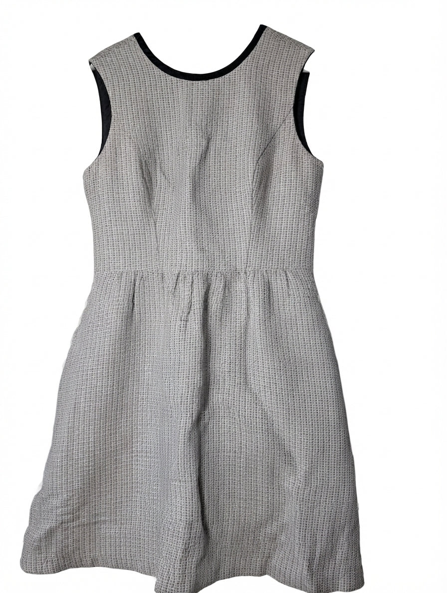 Cue Sleeveless Textured Fit and Flare Dress Grey Women's AU 12 - Image 1