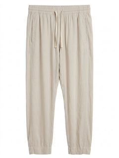 Witchery Linen Blend Drawstring Jogger Pants Beige Women's Size 12 - Image 1