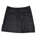 Burberry London Herringbone Wool Mini Skirt Black UK 8 - Image 1