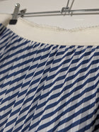 Daniela Drei Pleated Midi Skirt Blue and White Striped IT 44 - Image 4