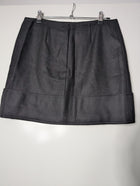 Burberry London Herringbone Wool Mini Skirt Black UK 8 - Image 3