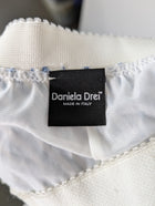 Daniela Drei Pleated Midi Skirt Blue and White Striped IT 44 - Image 6