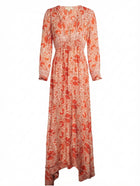 Natalie Martin Silk Floral Maxi Dress Sunset Orange XS/S - Image 1