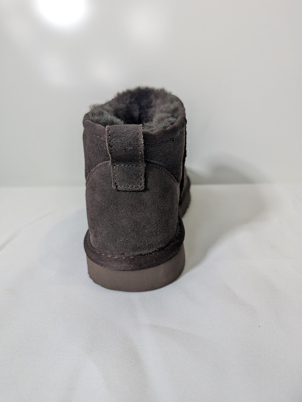 Hush Ankle Boots Grey Suede-Effect Faux Fur Lined - Image 3