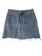 Insight Denim Mini Skirt Blue Raw Hem Size 8 - Image 1
