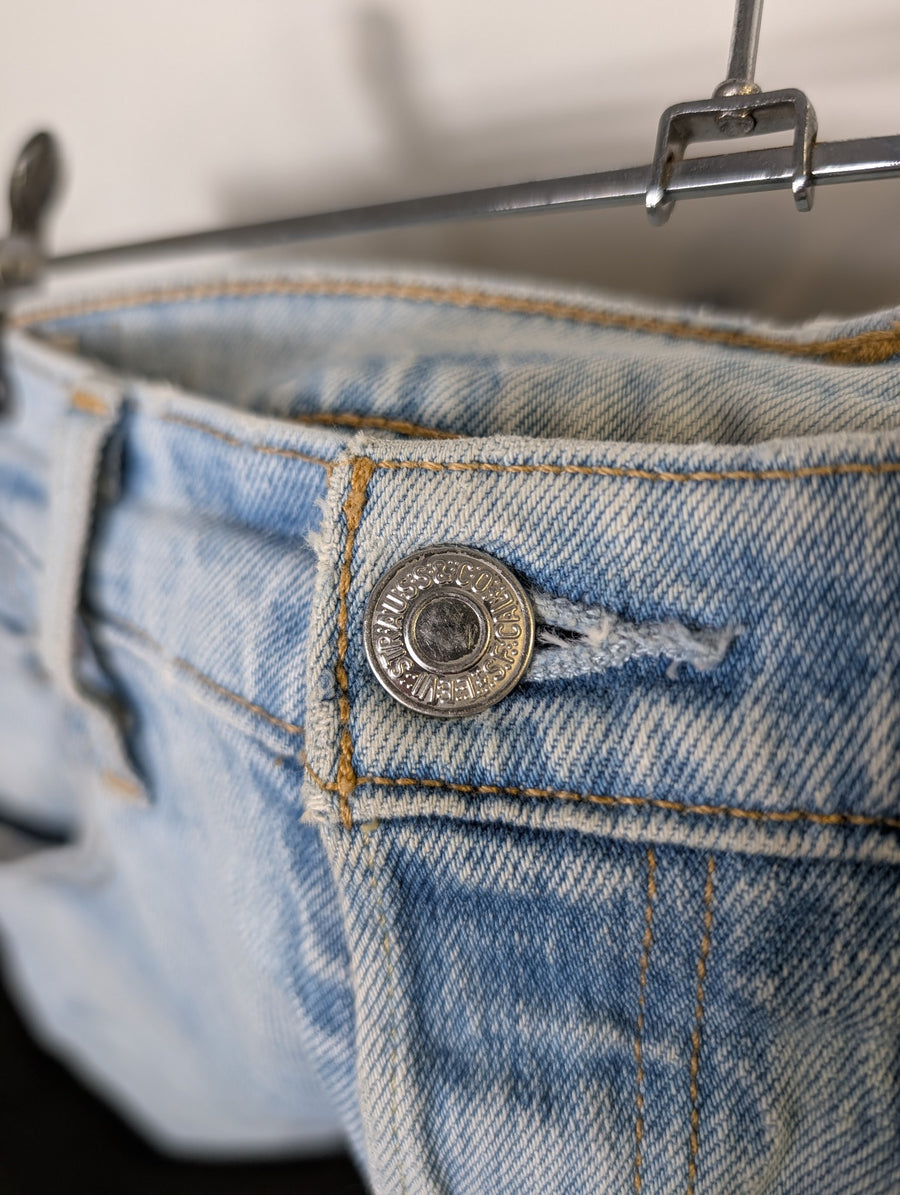 Levi's 501 Original Fit Distressed Light Wash Jeans Size S - Image 2